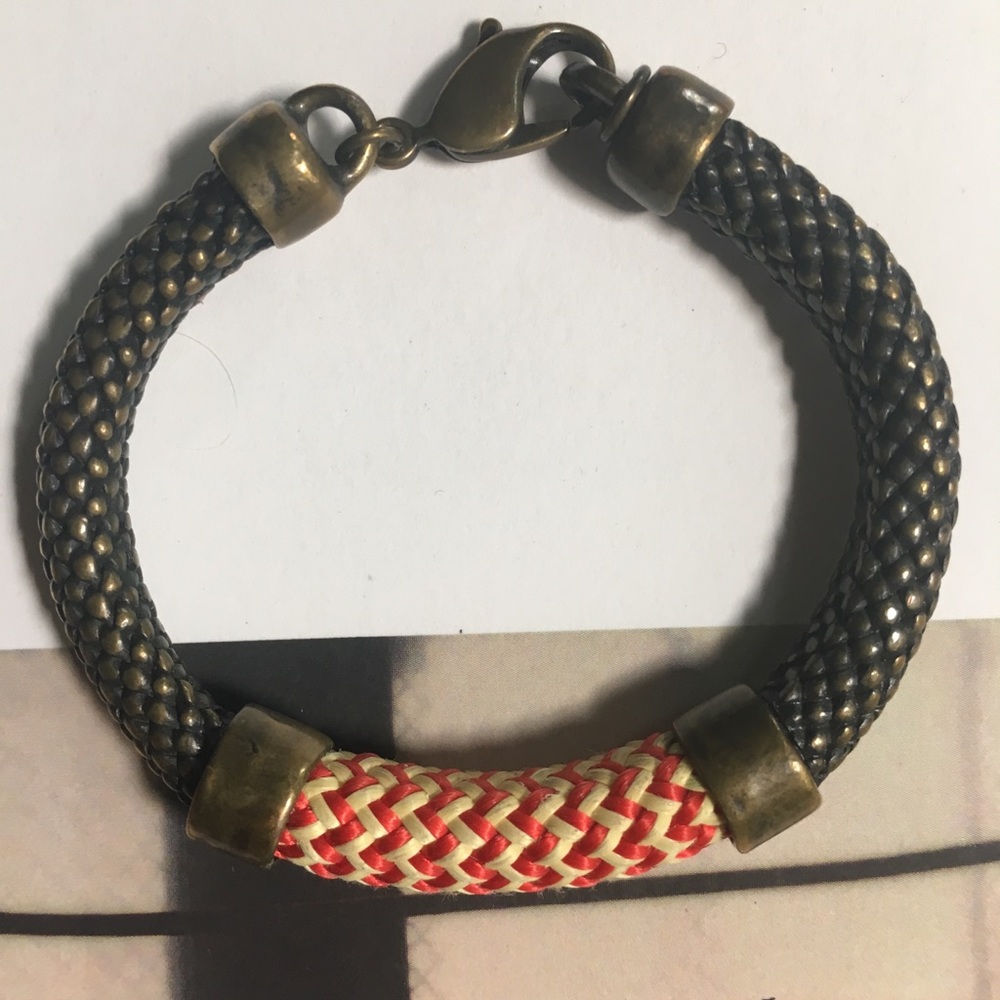 Nautical rope and brass mesh bracelet EUC. So hip